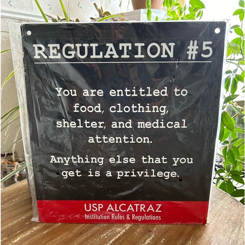 Metal wall hanging from Alcatraz.